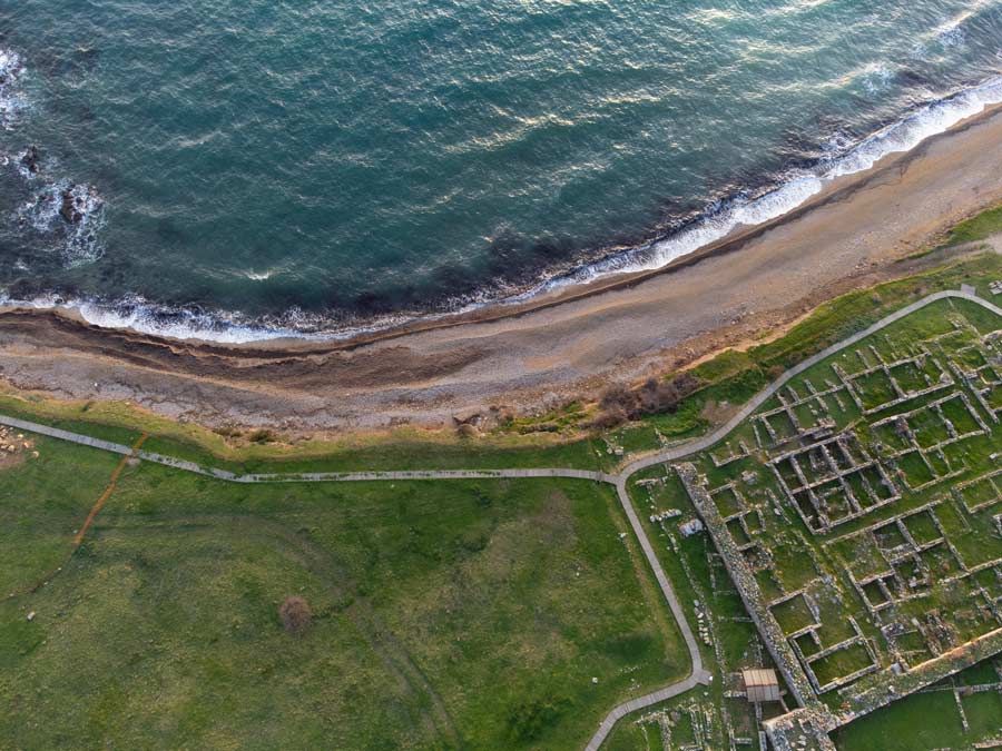 Alte Ruinen des archäologischen Stätten von Mesimvria in Evros bei Dikella, Thrakien, Griechenland